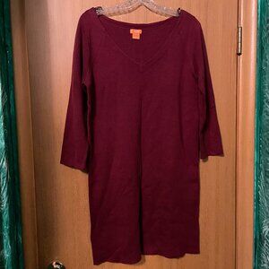 4/$20 | Joe Fresh Red Sweater Dress with Deep V Neckline